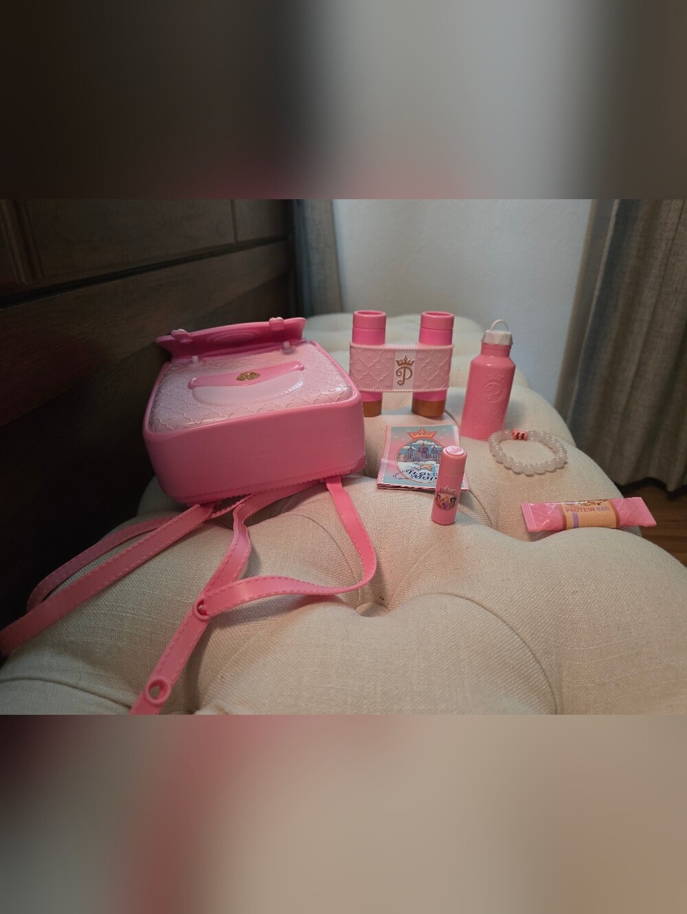 Disney Pink Princess Mini Backpack with Gold Emblem & Accessories